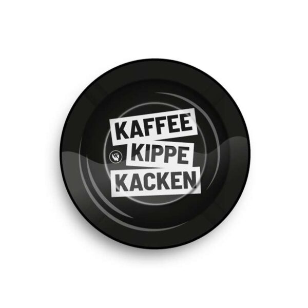 Runder Metallaschenbecher - Kaffee Kippe Kacken