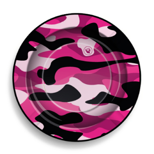 Runder Metallaschenbecher - Fluo Camouflage Pink