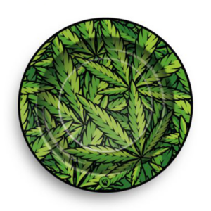 Runder Metallaschenbecher - Leaves #33 Green