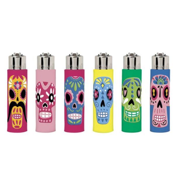 Clipper Feuerzeug Pop Cover - Colorful Skulls