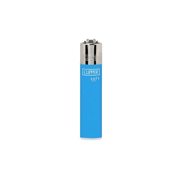 Clipper Feuerzeug Large - Soft Touch Neon - Blau