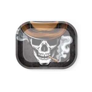 Drehunterlage/Rolling Tray - Smoking Skull - Mini