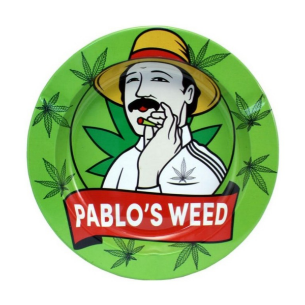 Runder Metallaschenbecher - Pablos Weed