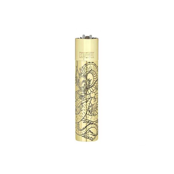 Clipper Metall Feuerzeug - Asian Animals - Drache Gold