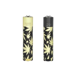 Clipper Metall Feuerzeuge - Leaves Gold