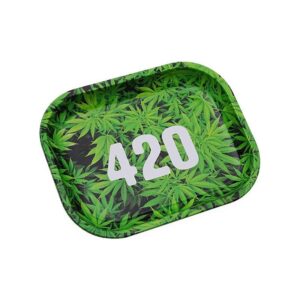 Drehunterlage/Rolling Tray - Green 420 - Mini