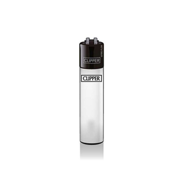 Clipper Feuerzeug Large - Translucent Branded - Weiss