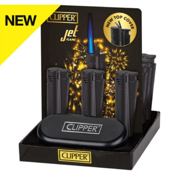 Clipper Metall Feuerzeuge - Jet Flame - Schwarz